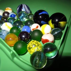50+ lot of Marbles (1 with Pontil marks) Vintage.